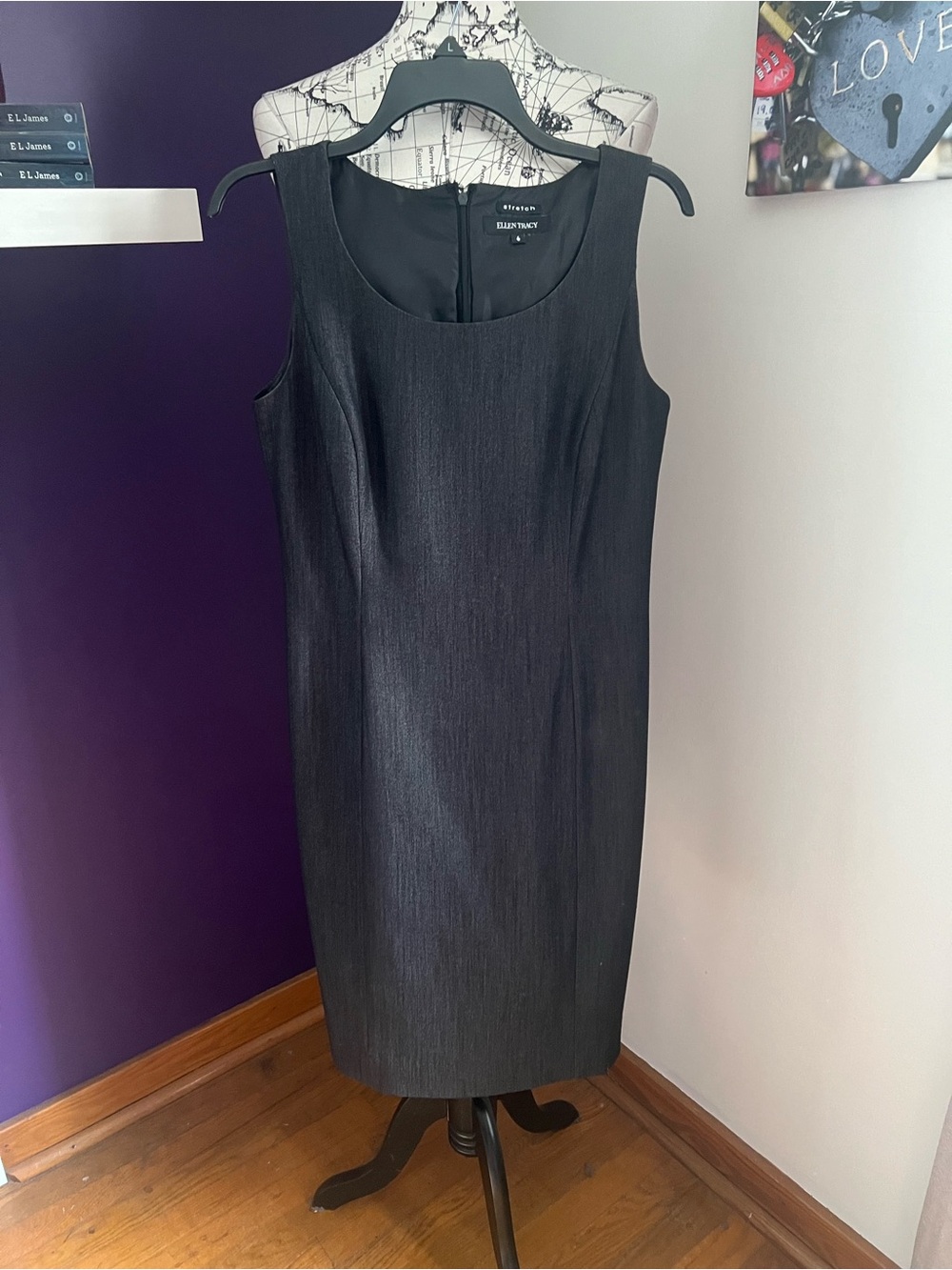 7 for $30 Ellen Tracy Black Sleeveless Sheath Dress